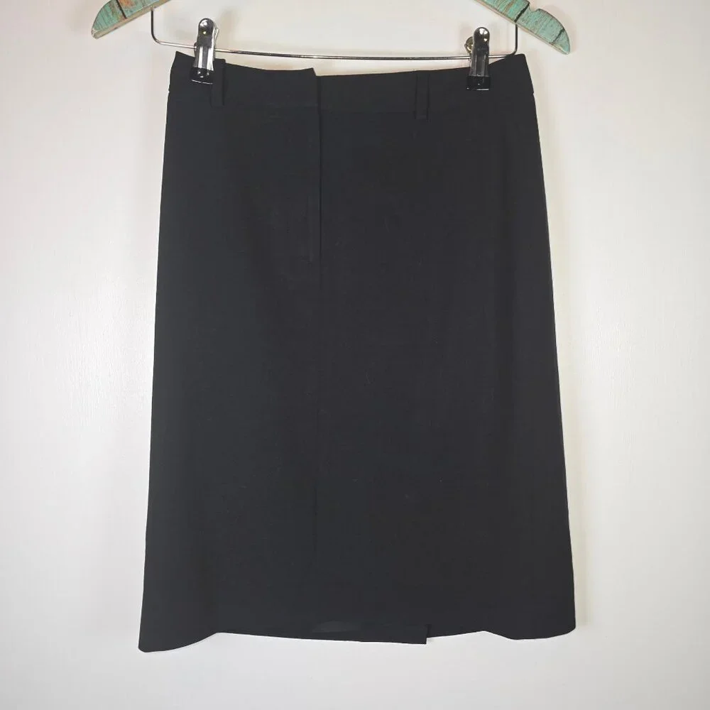 Brooks Brothers Women's Black Wool 2 Piece Professional Pencil Skirt Set, 2P/4P